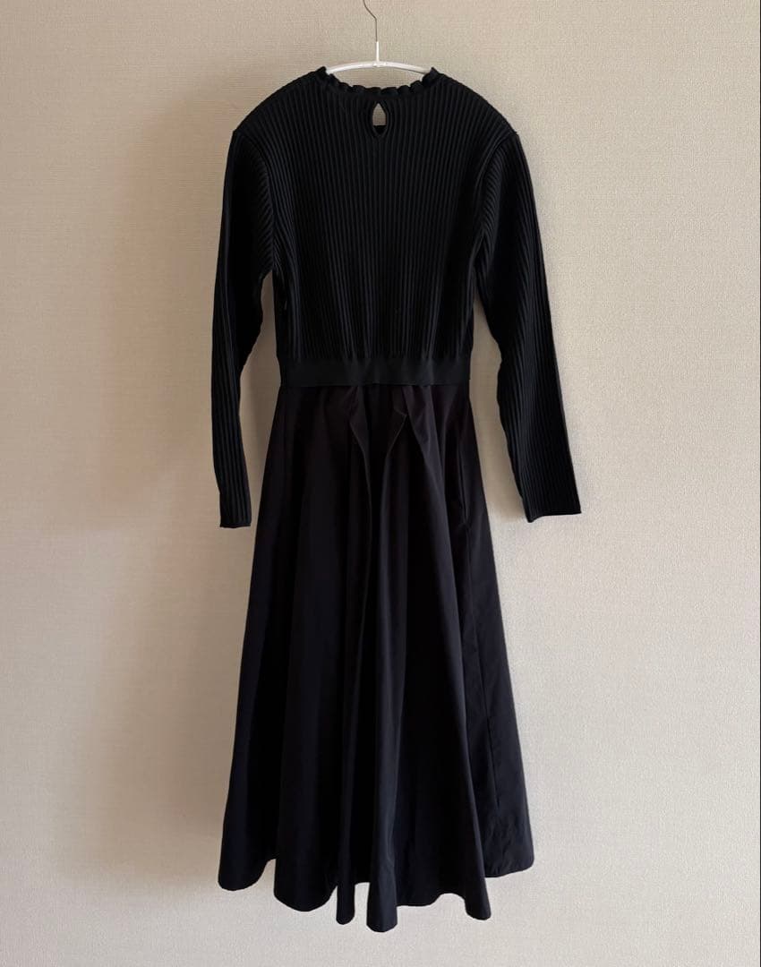 組曲×FLICKA　ニットコンビタフタ ドレス