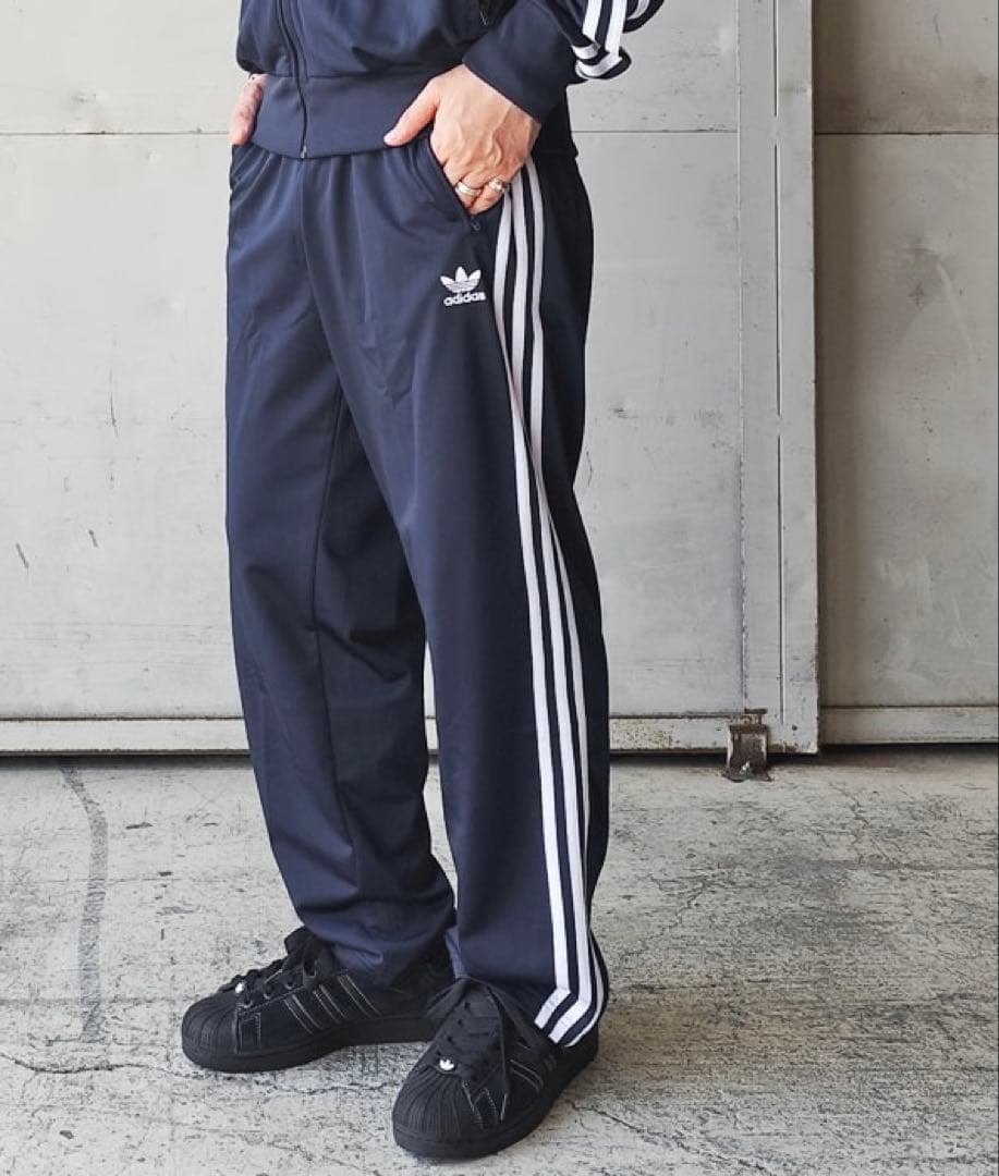 【ヴィンテージ】adidasトラックパンツ ネイビー M 春