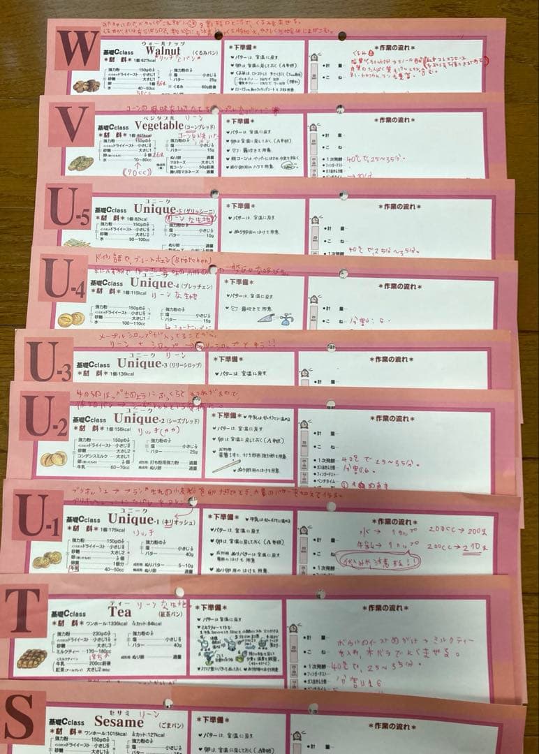 ABCクッキング パンコース レシピ　基礎〜マスター師範取得まで　書き込みあり