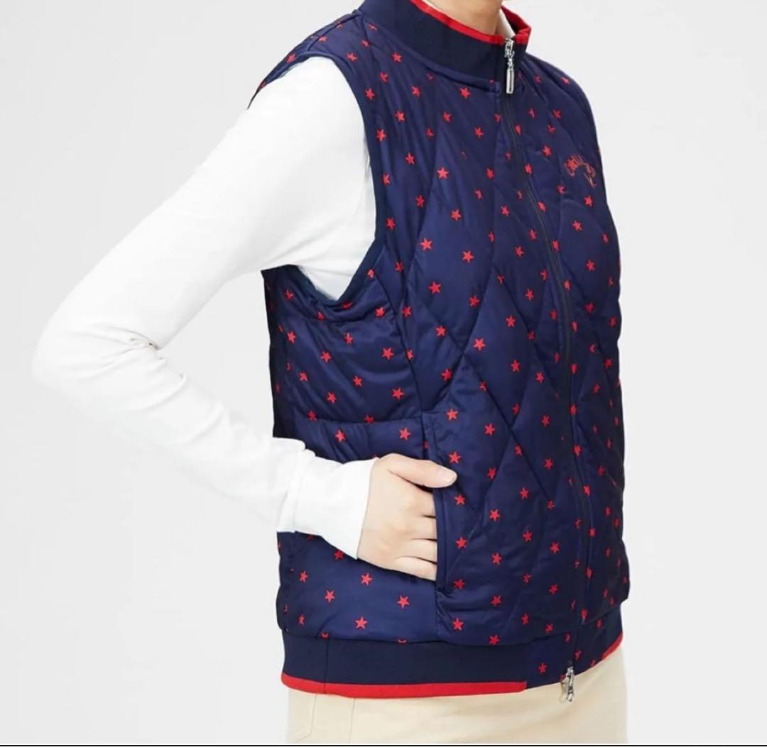 【ネイビーL】 キャロウェイ レディース 中綿 フルジップベスト スター