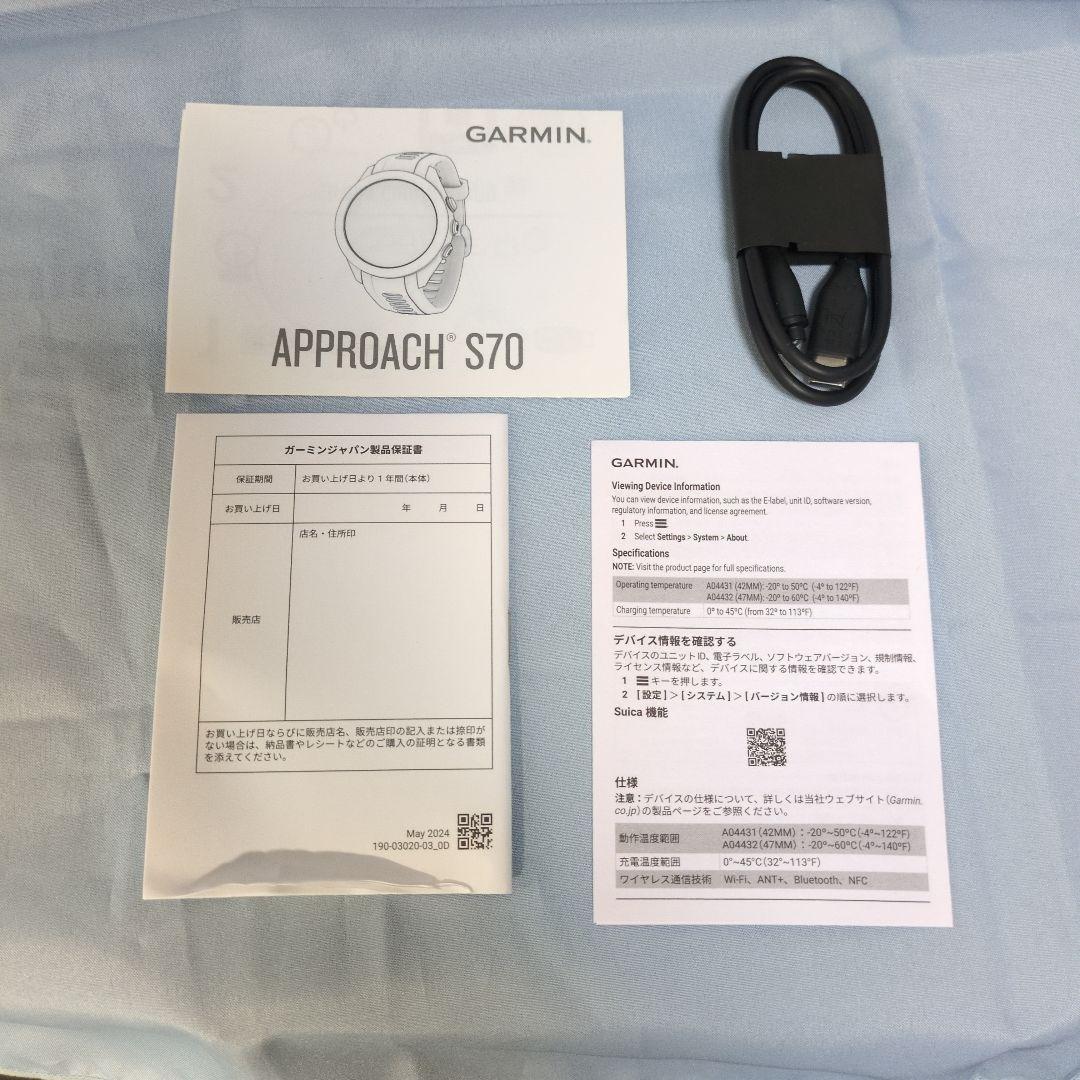 【新品】Garmin Approach S70 GPSゴルフウォッチ、おまけ多数