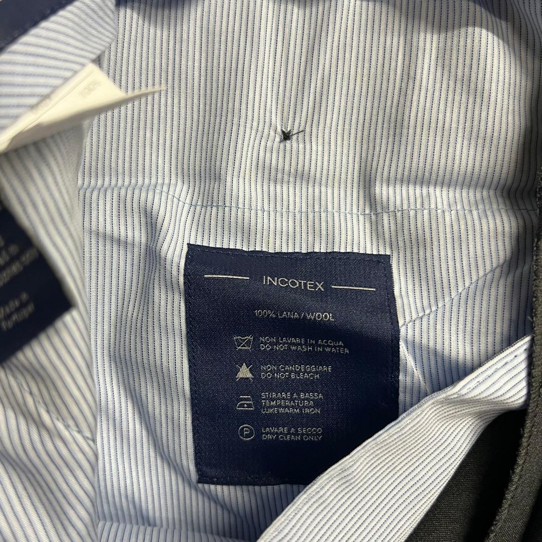 【新品未使用品】インコテックス スラックスパンツ ウール チャコールグレー 46