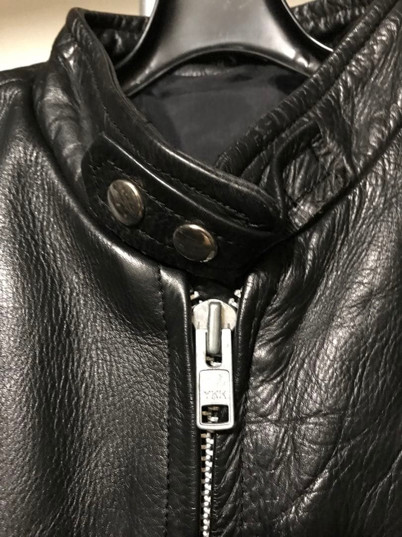 ブラックレザーライダースジャケット　　ヴィンテージ？