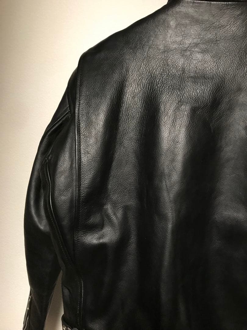 ブラックレザーライダースジャケット　　ヴィンテージ？