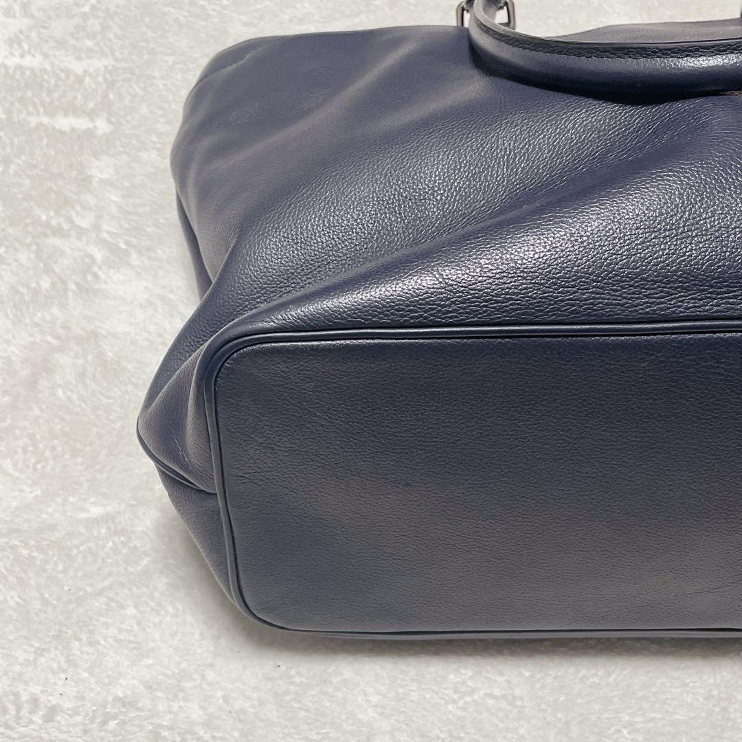 COACH ベケット トートバッグ　ネイビー　A4収納　2way 牛革