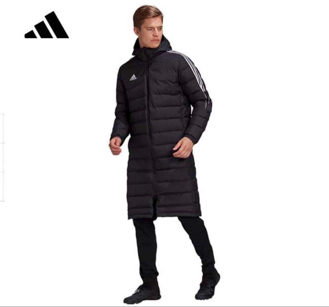 adidas ベンチコート　ロングダウンコート　M ブラック