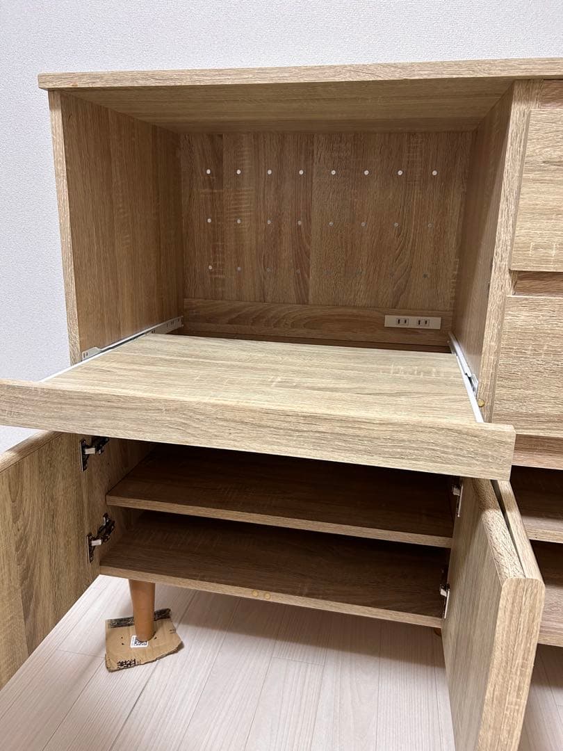 【送料込】LOWYA キッチンカウンター（オーク）