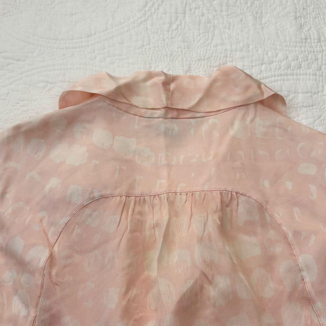 EPOCA エポカ　春色　シルク100% ボウタイブラウス 40 M 薄いピンク