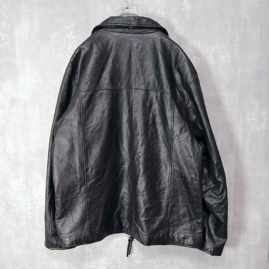 ✨良品✨DOCKERS 本革 レザー ジャケット ブラック 牛革 90s