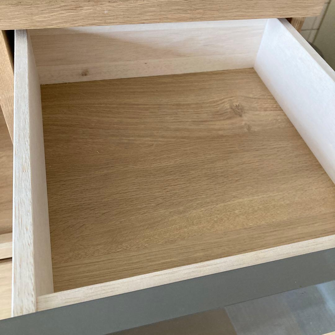 国産 キッチンカウンター 120cm 完成品 ナチュラル 食器棚 スライド棚付き