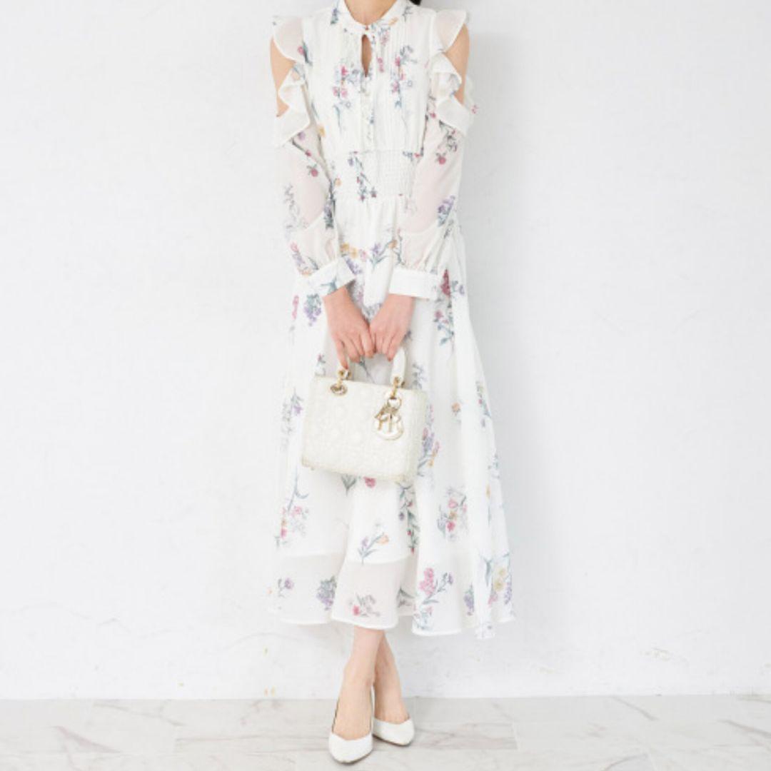 【新品】tocco closet ラッフルフリルオープンショルダーワンピース