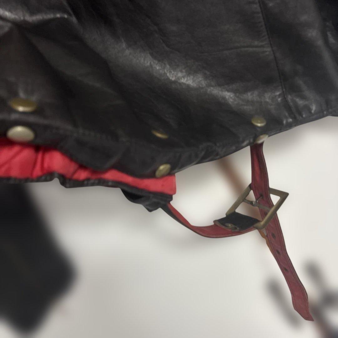 国産ヴィンテージ 赤×黒 ツートン ダブルライダース 日本製