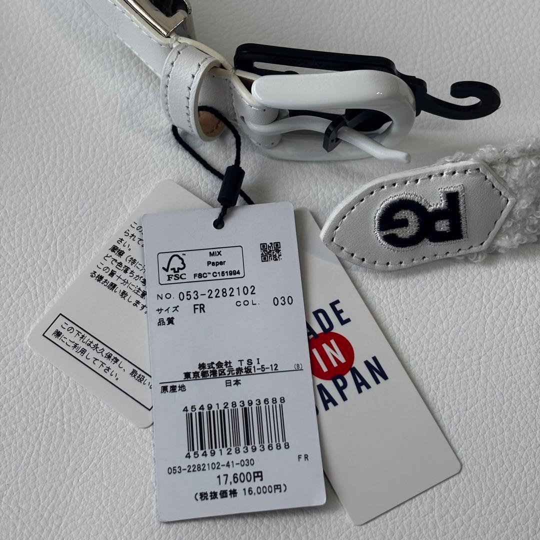 【新品】PEARLY GATES　ゴルフベルト　ホワイト　刺繍ロゴ　ユニセックス