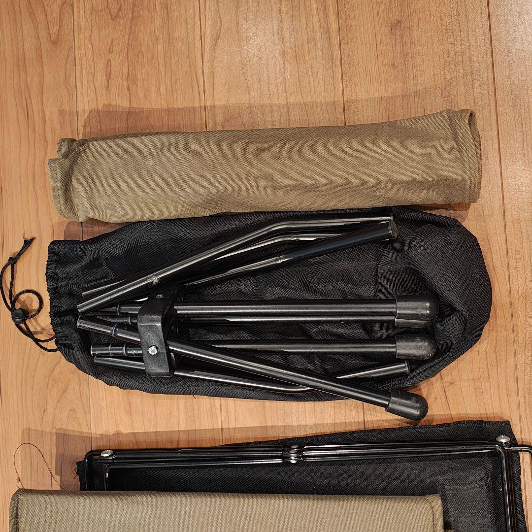 BUNDOK(バンドック)フォールディングラック、薪キャリースタンド2セット