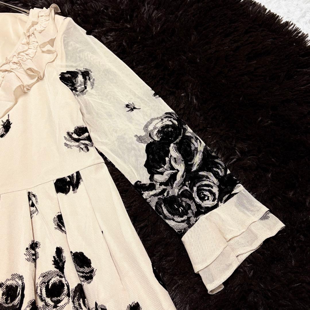 【美品】ピンクハウス INGEBORG フリル フロッキー 花 ワンピース