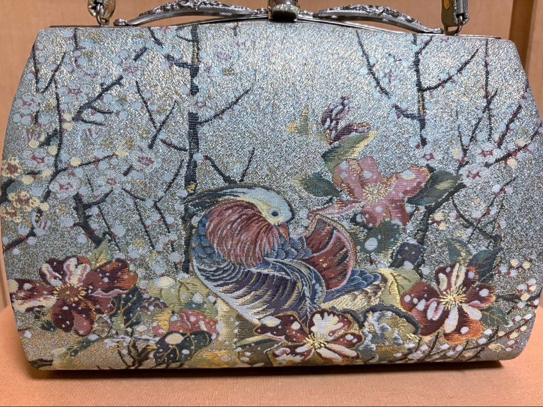 和装バッグ＆草履セット　表裏で異なるバッグデザイン　フリーサイズ