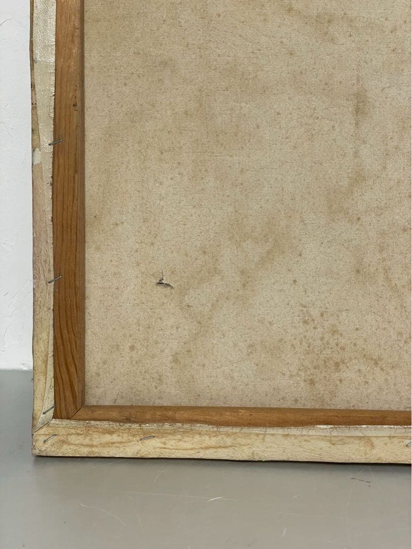 【ビンテージ】アフリカンアート モダン　民族衣装 油彩 大型