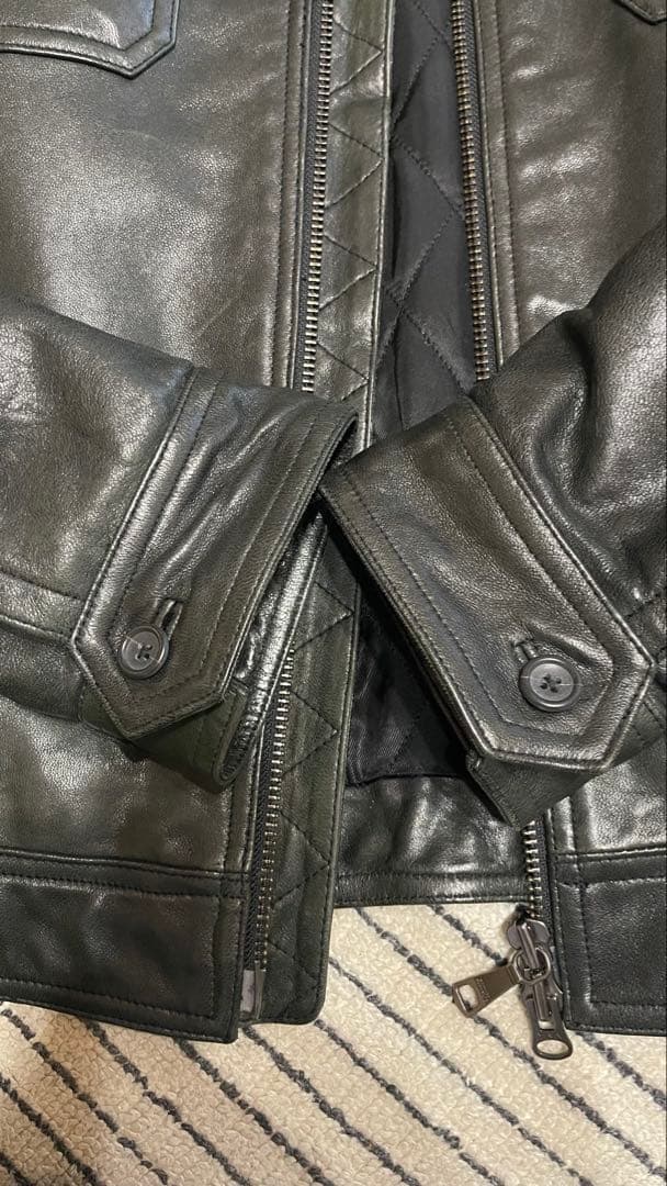 x*v様 BANANA REPUBLIC ラムレザー アクションプリーツ　ダブル