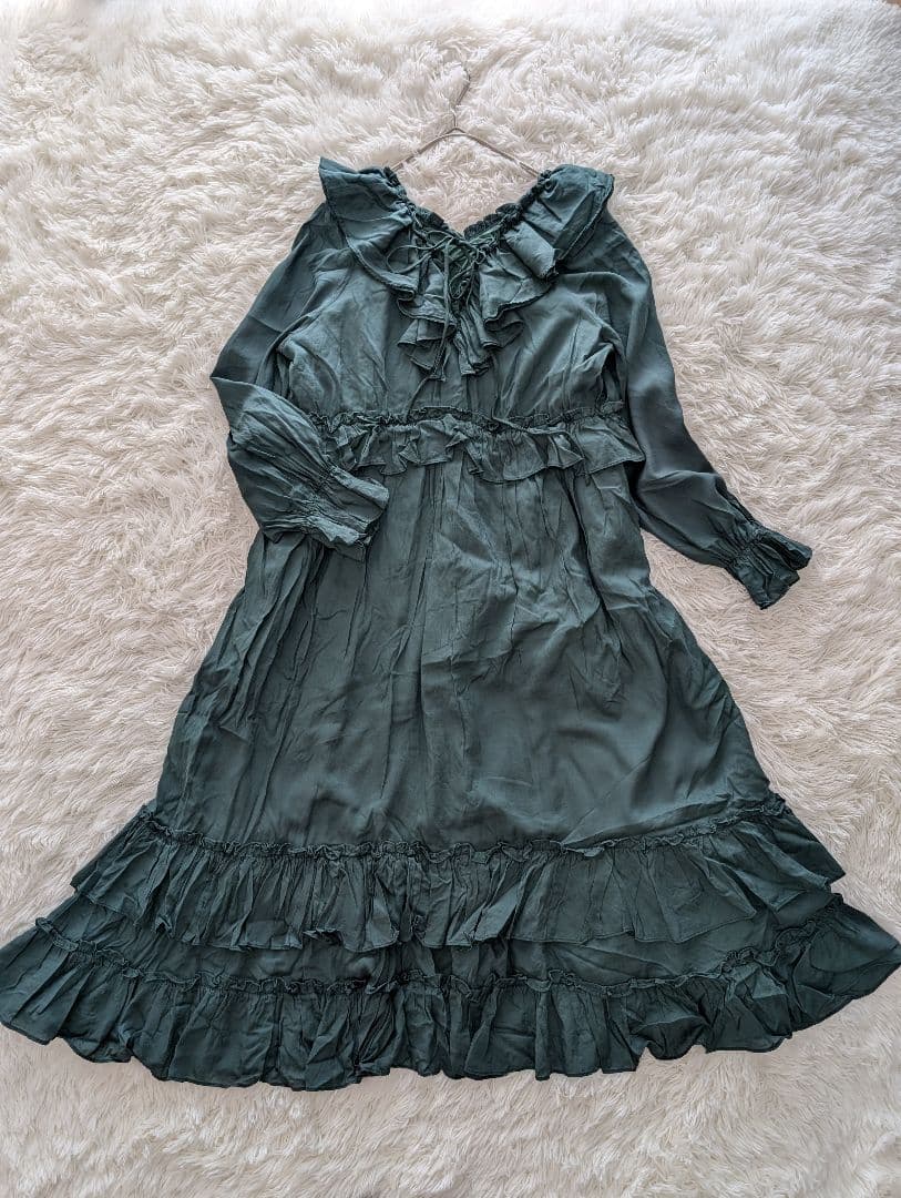 Tnewties トゥエンティーズ フリル ロングワンピース 大きいサイズ M