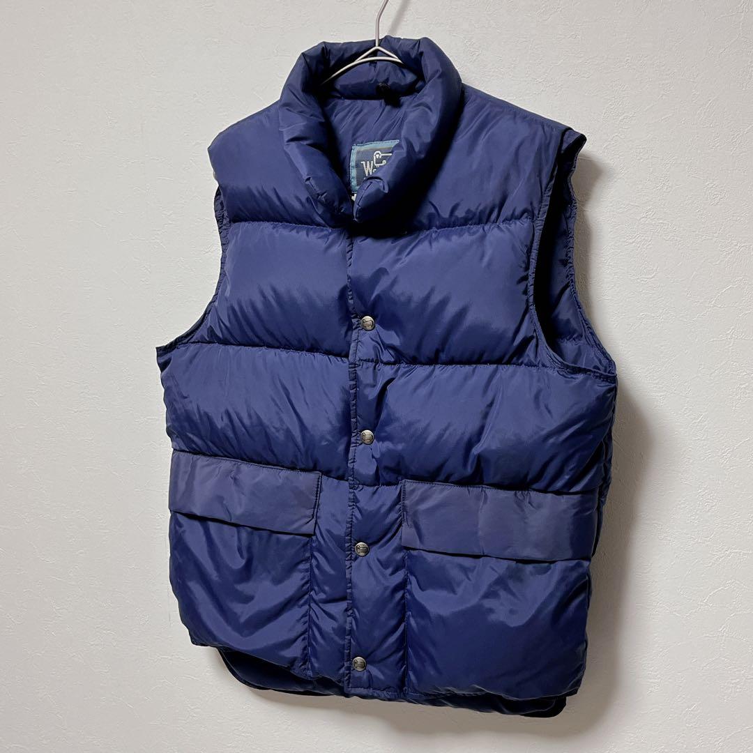 Woolrich ウールリッチ ネイビー S ダウンベスト 80s USA