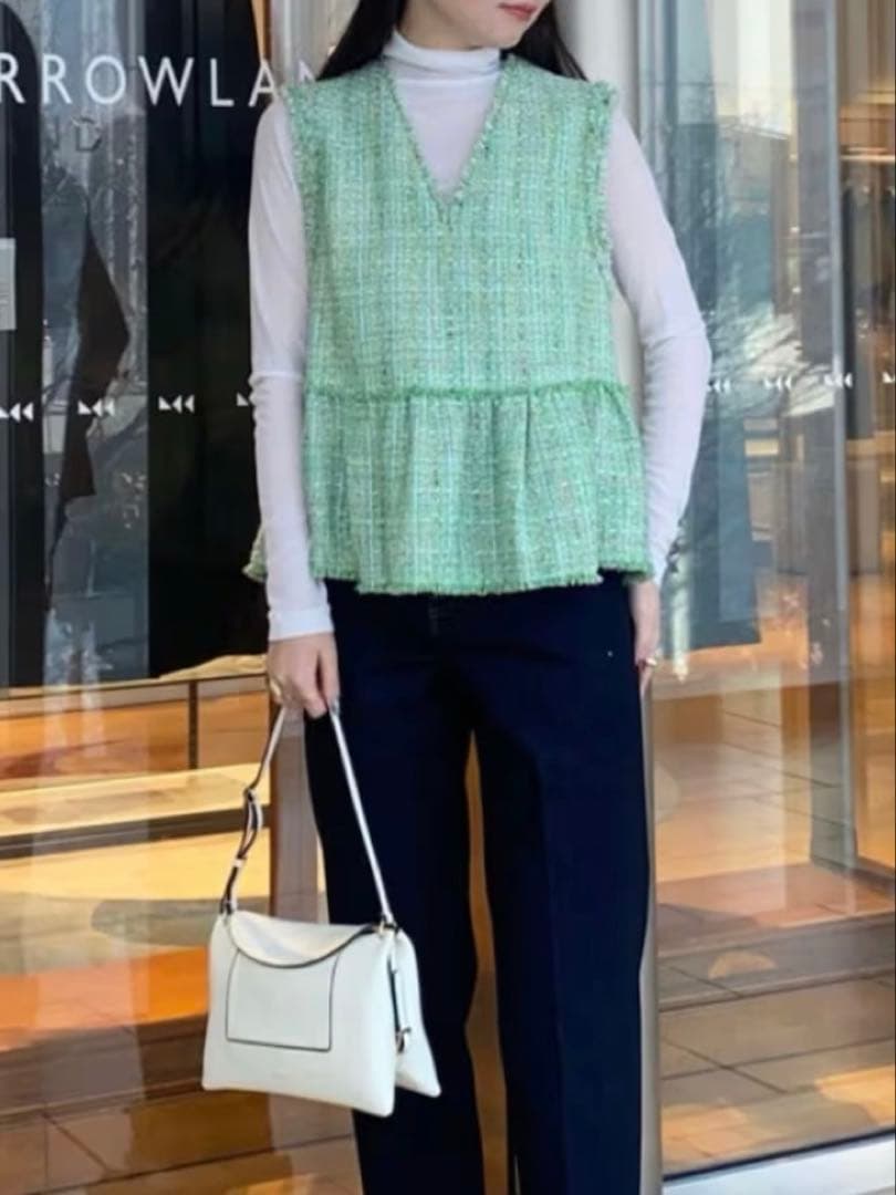 トゥモローランド Ballsey ツイードペプラムジレ 定価37,400円