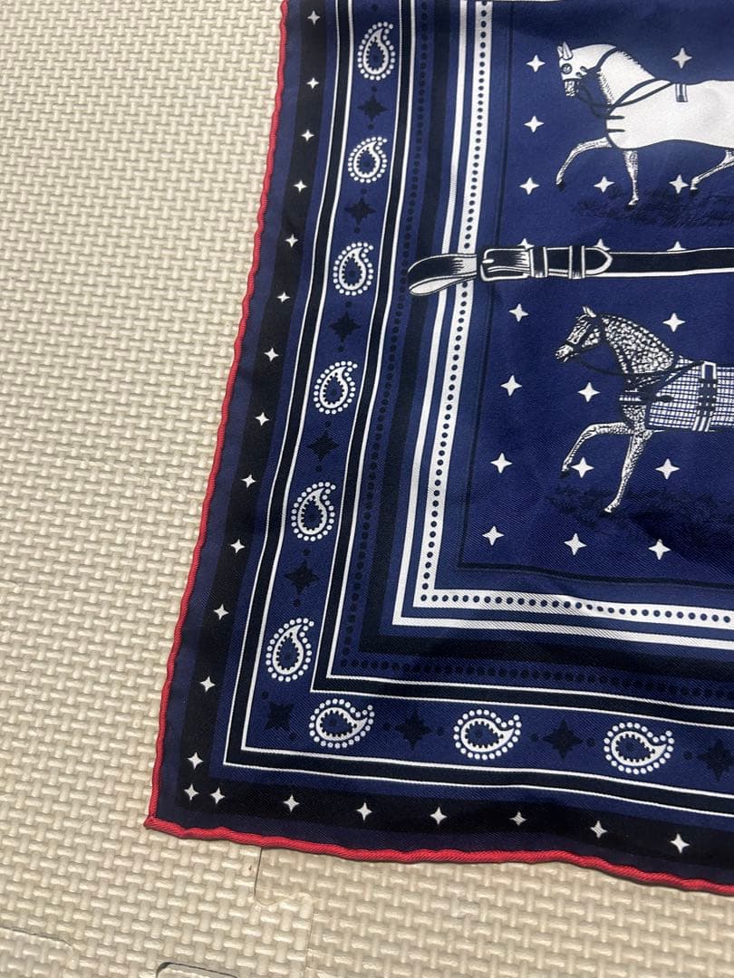 エルメス　バンダナシルク　カレ　55 ネイビー