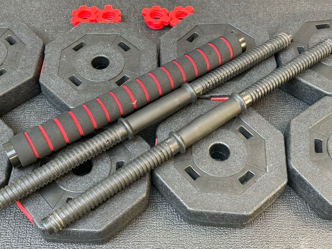 ダンベルにもなる　バーベルセット　3キロ　8枚 ＆ シャフト