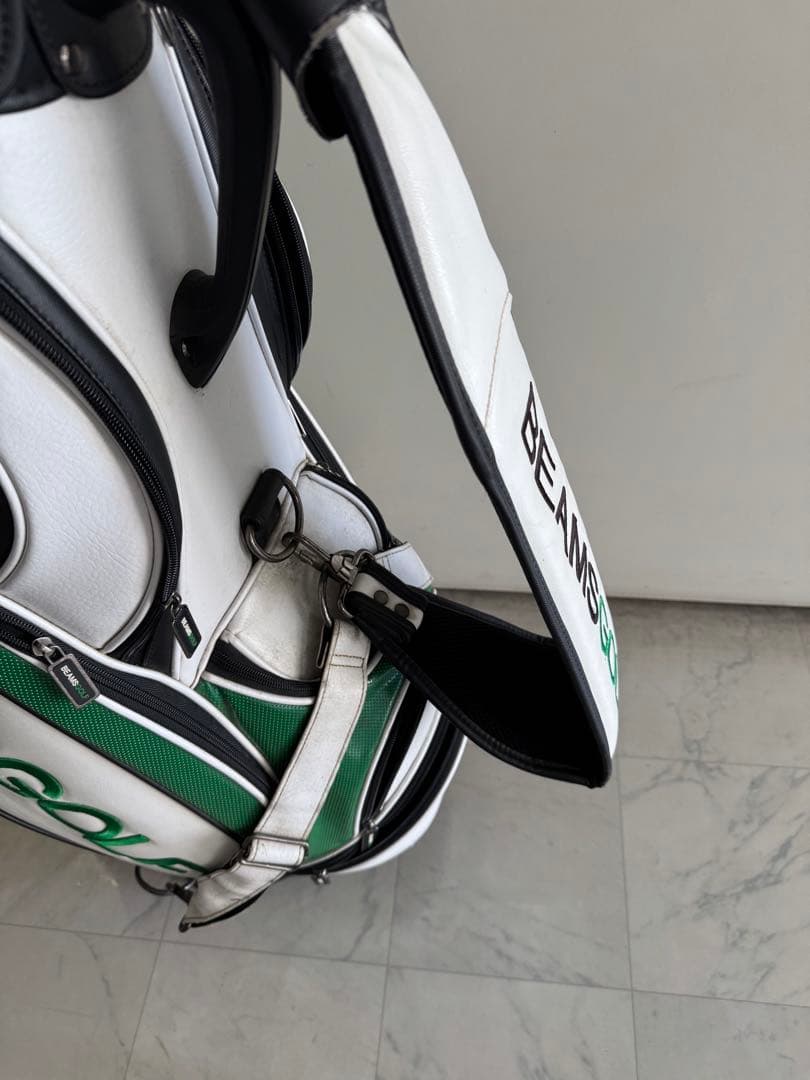 BEAMS GOLF キャディバッグ ホワイト/グリーン