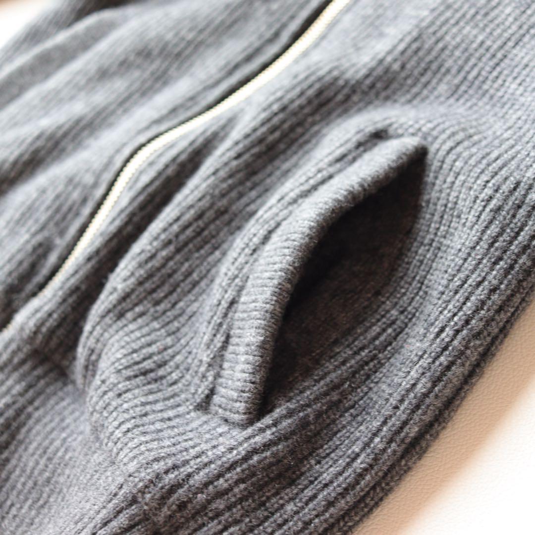 5371【極美品】マスターバニー 　裏地 フード付き ニットジップジャケット M