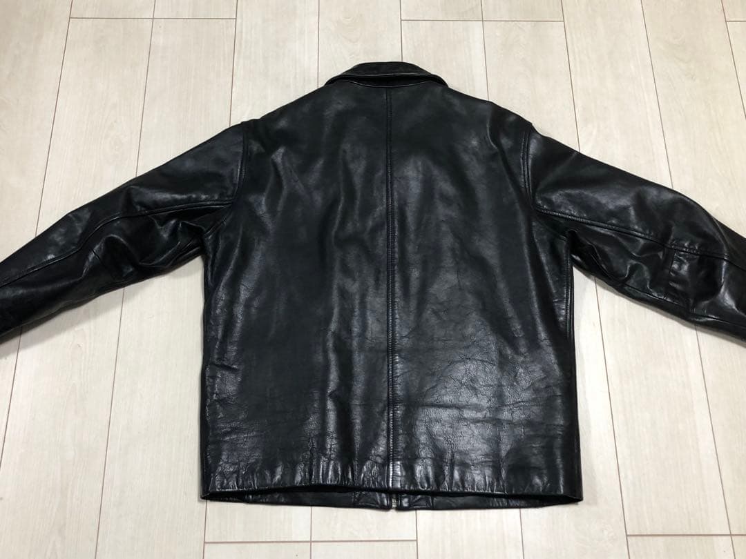 【1990s紺タグ良品M】OLD GAP 黒レザージャケット