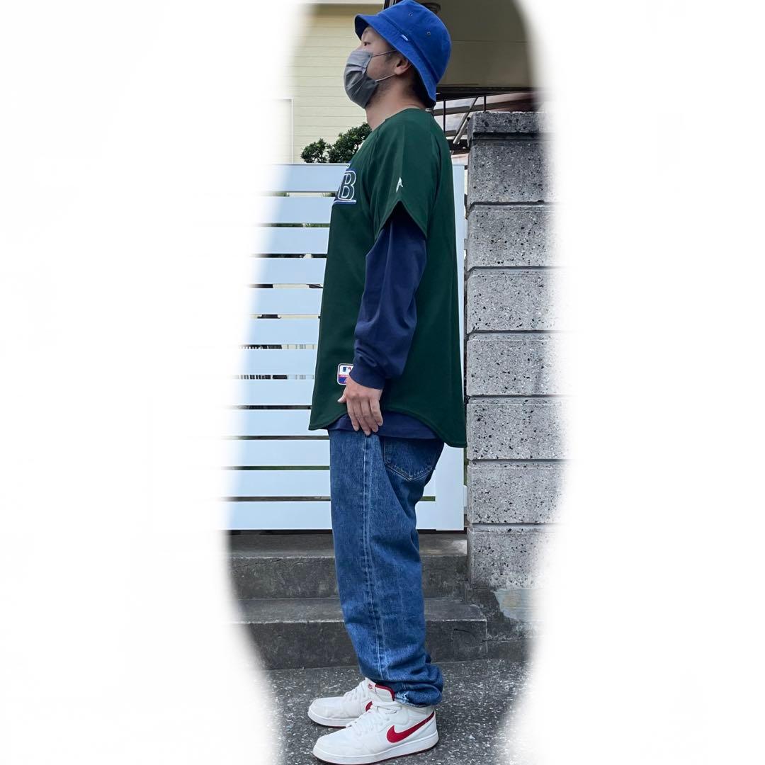 USA製 00s Majestic社 タンパベイ デビルレイズ 古着ゲームシャツ