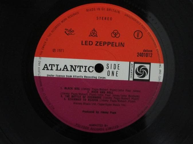 LED ZEPPELIN★IV UK Atlantic Red/Maroon オ