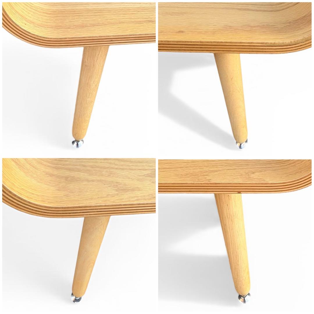 ミッドセンチュリー スペースエイジ　ガラスセンターテーブル 曲木 レトロモダン