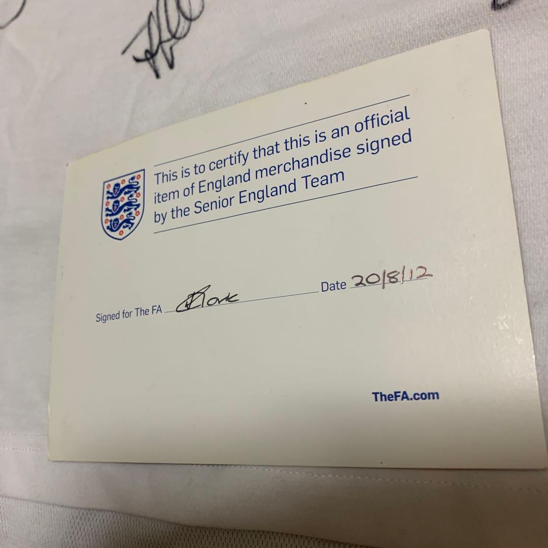 イングランド　サッカー選手サイン　ユニフォーム