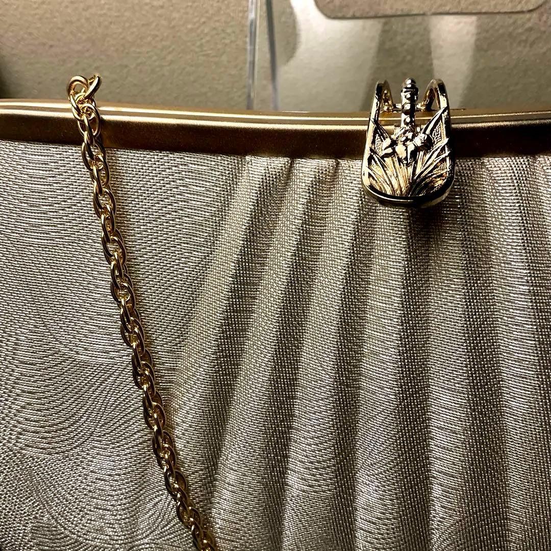 美しく上品な　ホワイトゴールドの　　草履　バッグセット