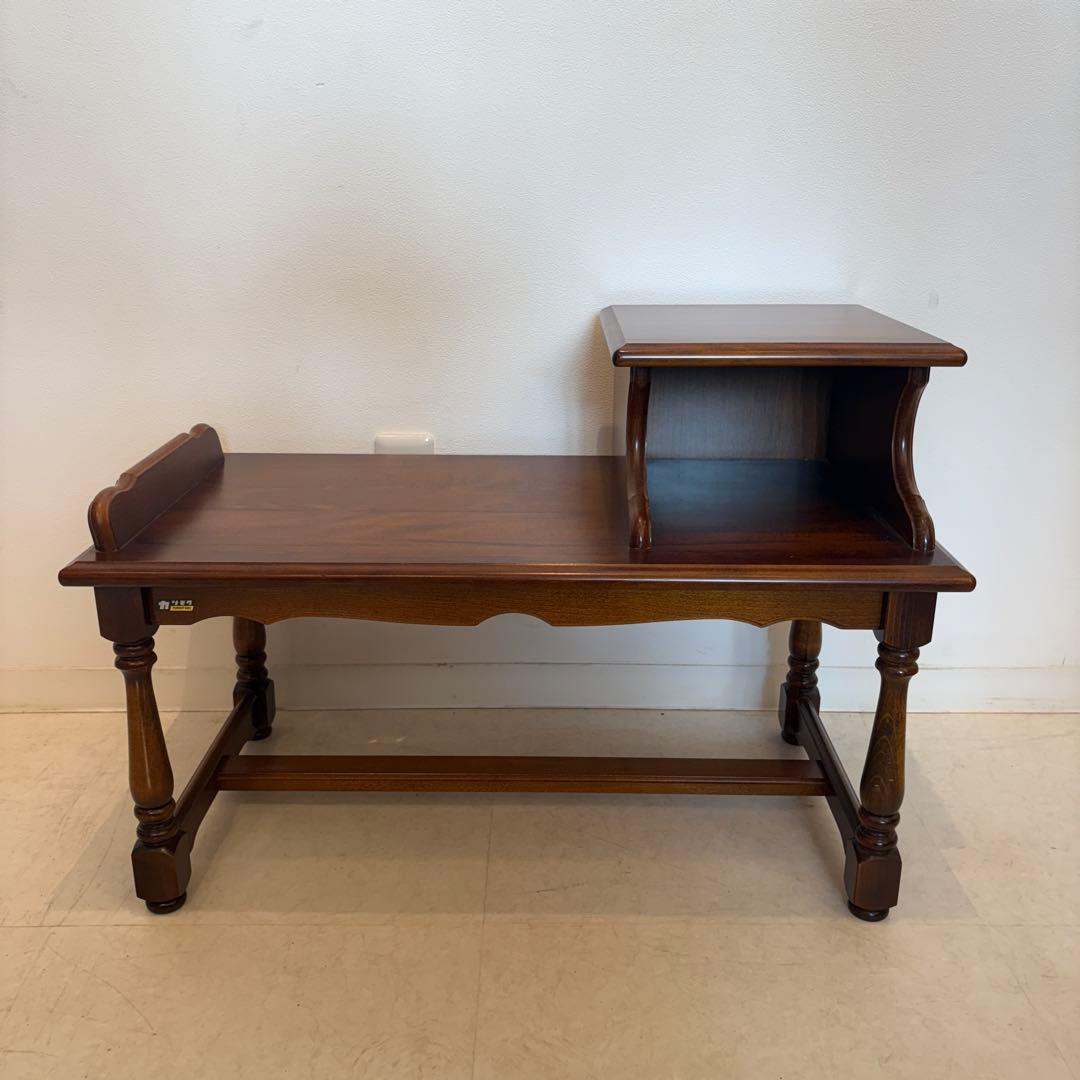 カリモク家具　電話台　テレフォンベンチ　karimoku 昭和レトロ　机