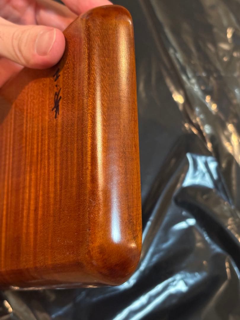 楓 縮み杢 ペントレイ 鶴山漆器 小椋芳之作 おまけ 縞黒檀 ペントレイ置き