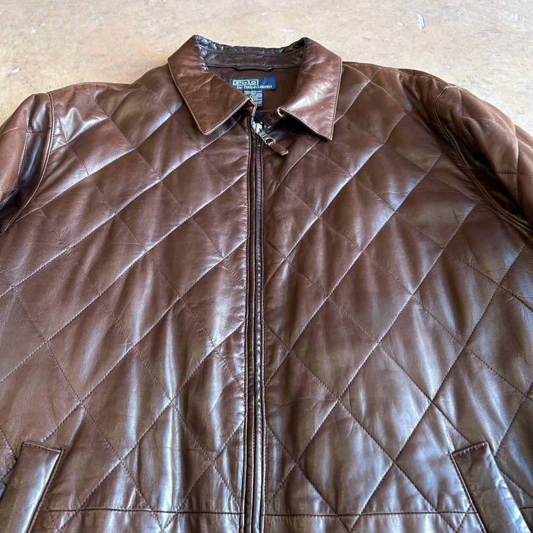 R*R様 Ralph Lauren ブラウンレザー キルティングジャケット レザ