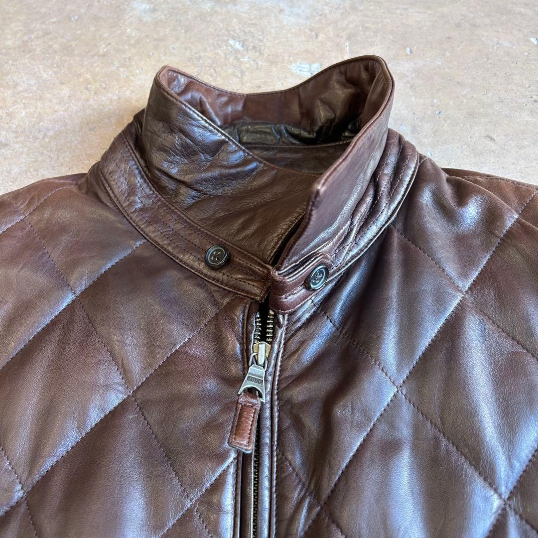 R*R様 Ralph Lauren ブラウンレザー キルティングジャケット レザ