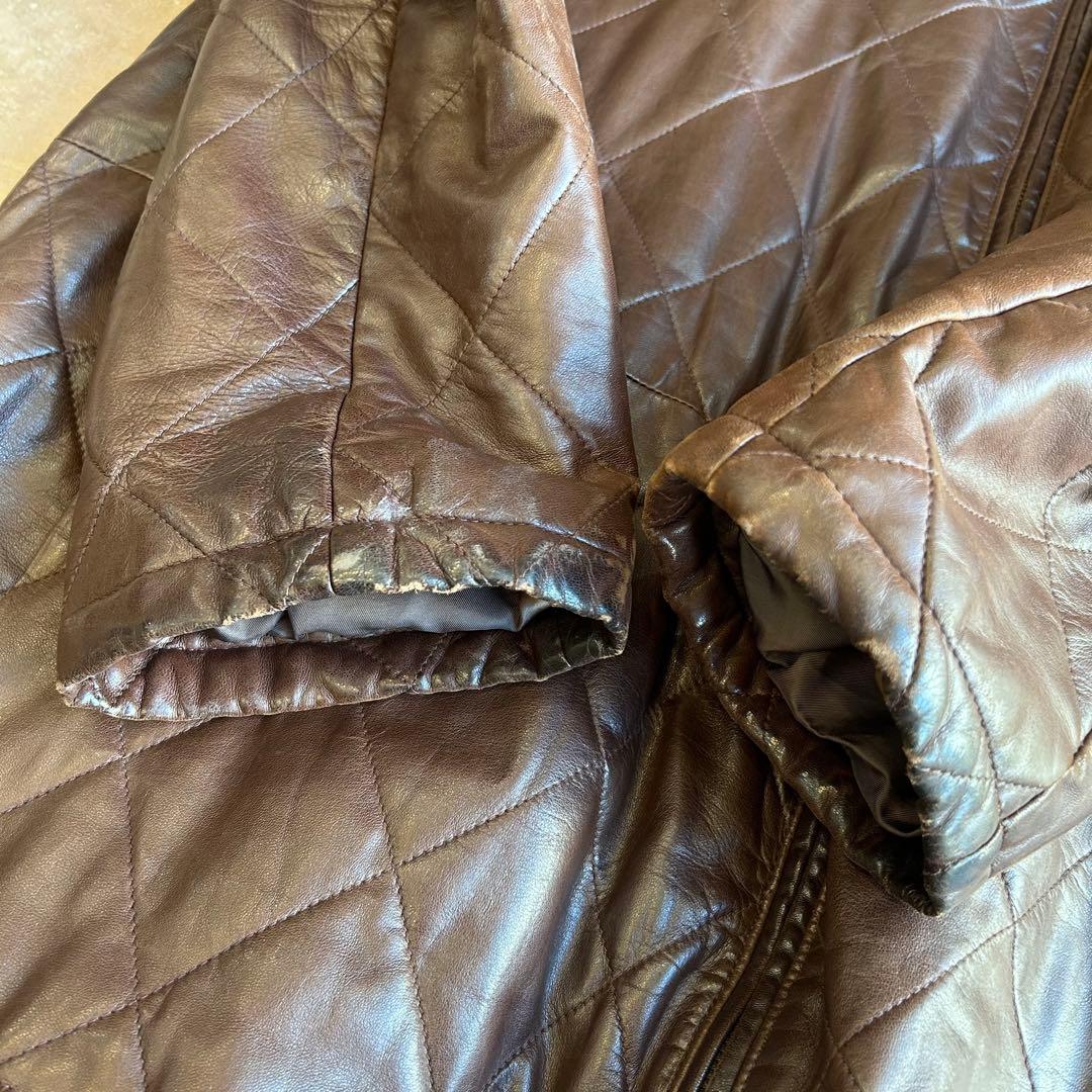 R*R様 Ralph Lauren ブラウンレザー キルティングジャケット レザ