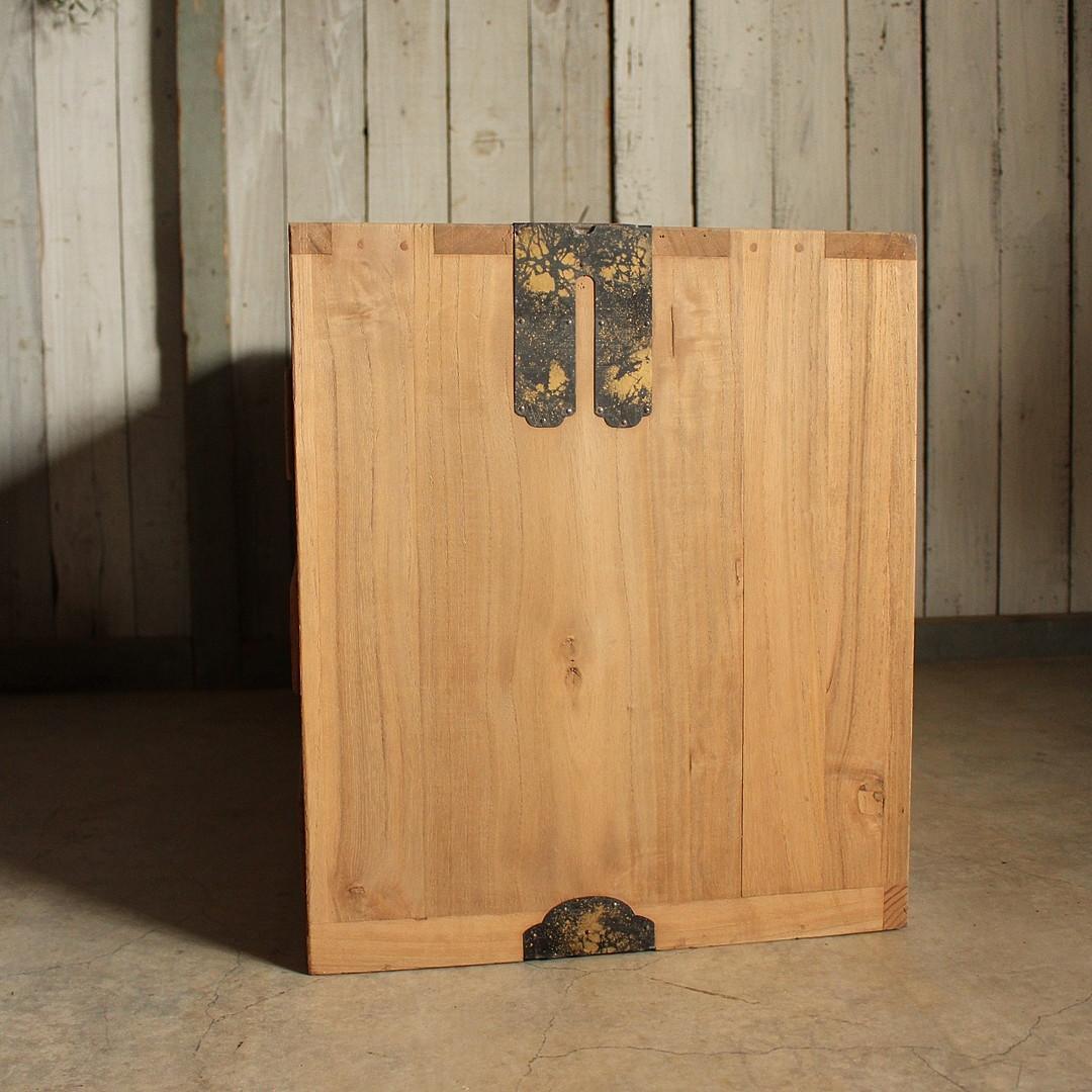 木製引き出し3段×ガラスケース　ガラスケース　食器棚　シャツケース　収納　古家具