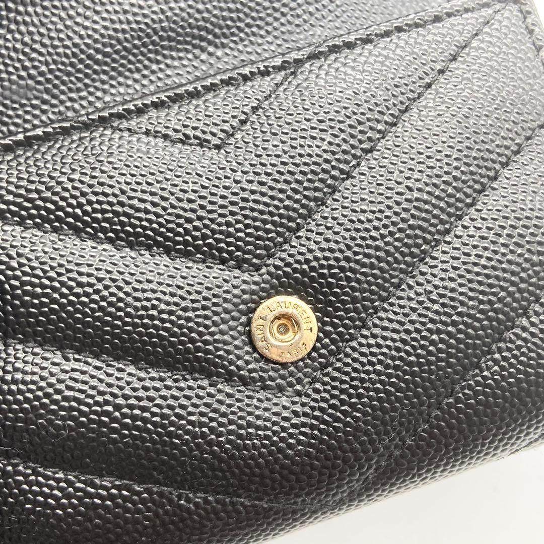 イヴサンローラン　キーケース　YSL カサンドラ　キャビアスキン　ブラック