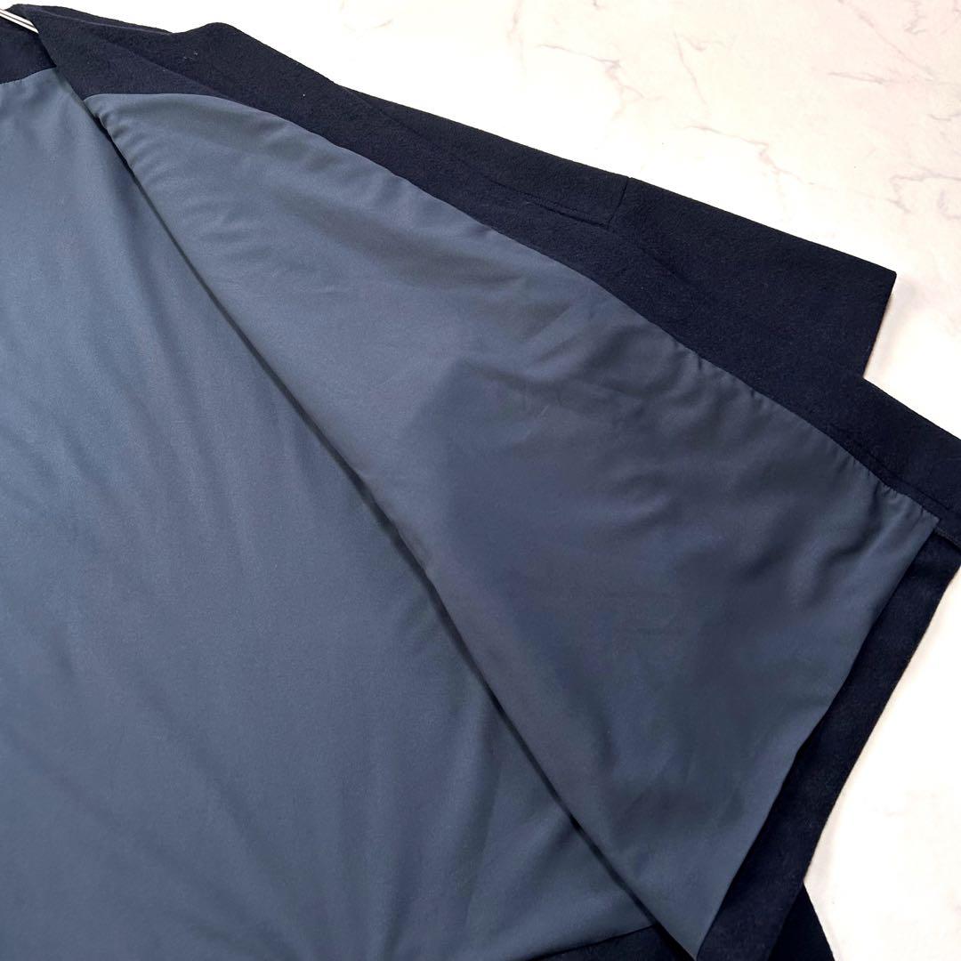 美品 cen. セン ウール ポンチョコート ネイビー ワイド 定価3.8千円