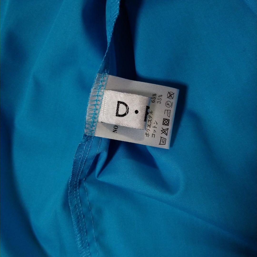 新品Emikaフラダンス用スカート2枚重 青ハイビスカス柄と青ブラウスセット