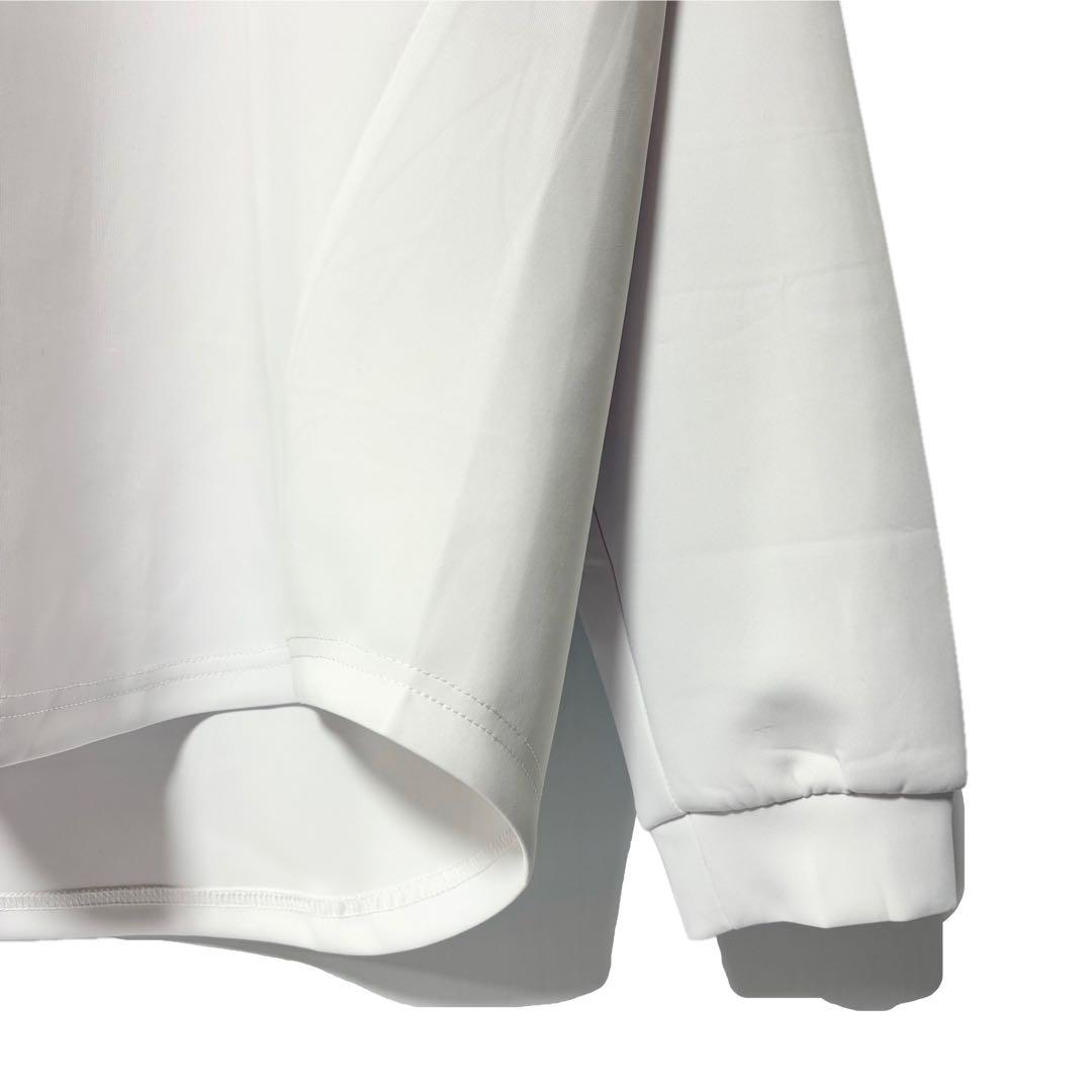 ラッセルノ ゴルフ フロント ビッグ ロゴ LS モックネック ホワイト 2XL