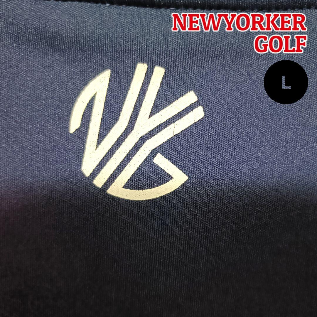 【圧倒的気品】NEWYORKERGOLFモックネックシャツLネイビーメンズゴルフ