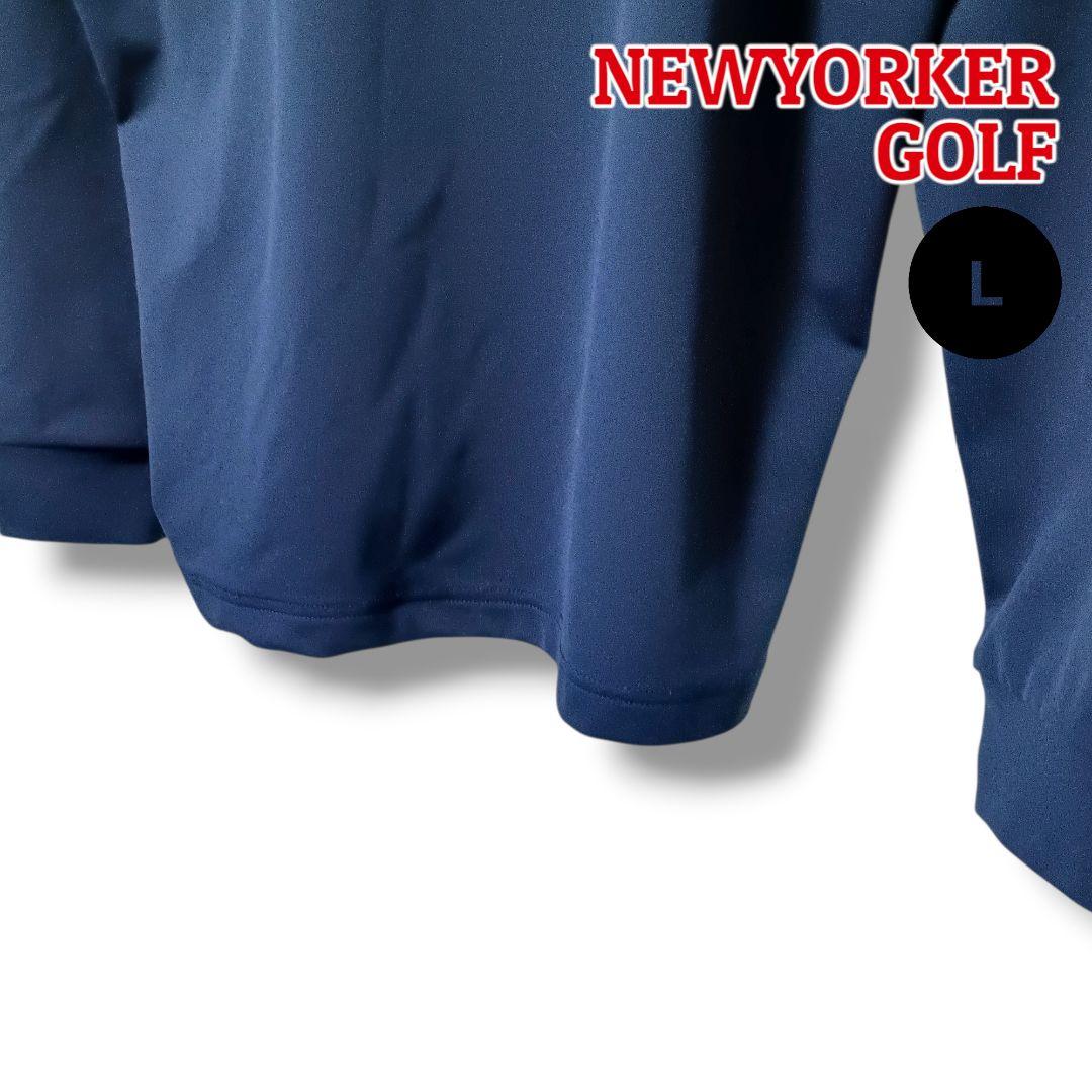 【圧倒的気品】NEWYORKERGOLFモックネックシャツLネイビーメンズゴルフ