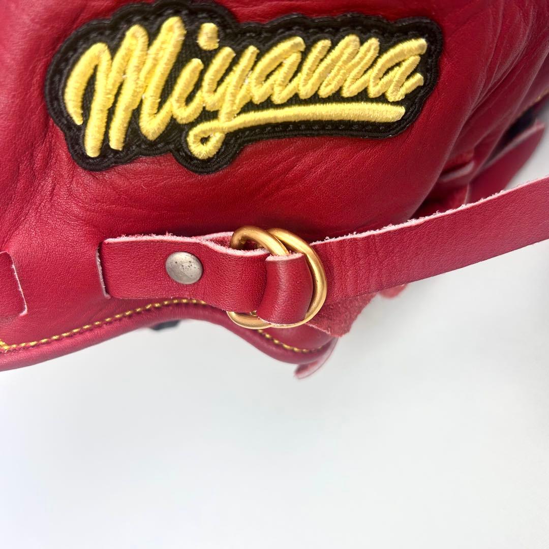 【極美品】Miyama ミヤマ キャッチャーミット 13インチ レッド 硬軟兼用