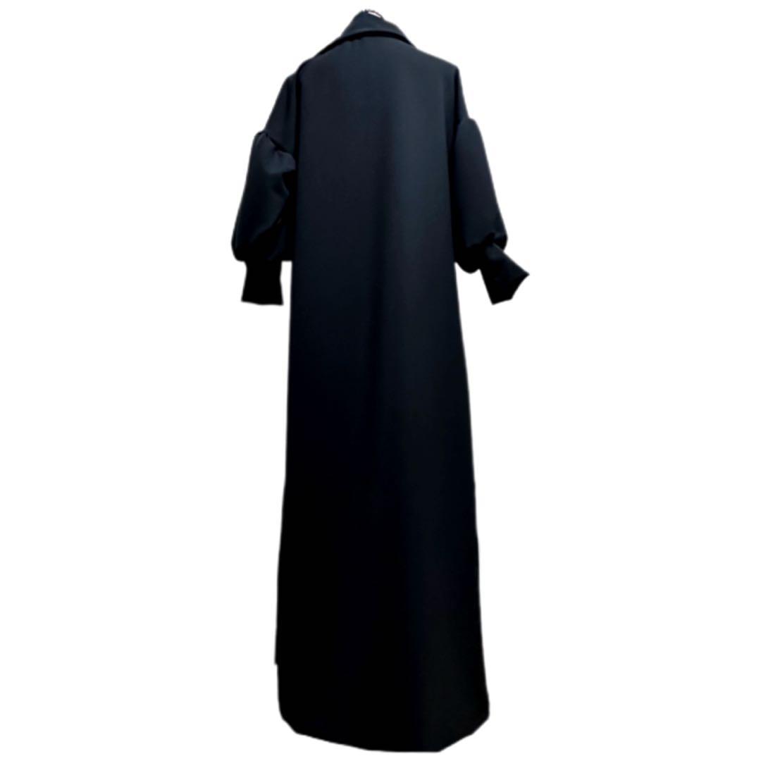 振袖　着物リメイク　ドレス　黒×桜や古典模様　和柄　ワンピース　ハンドメイド