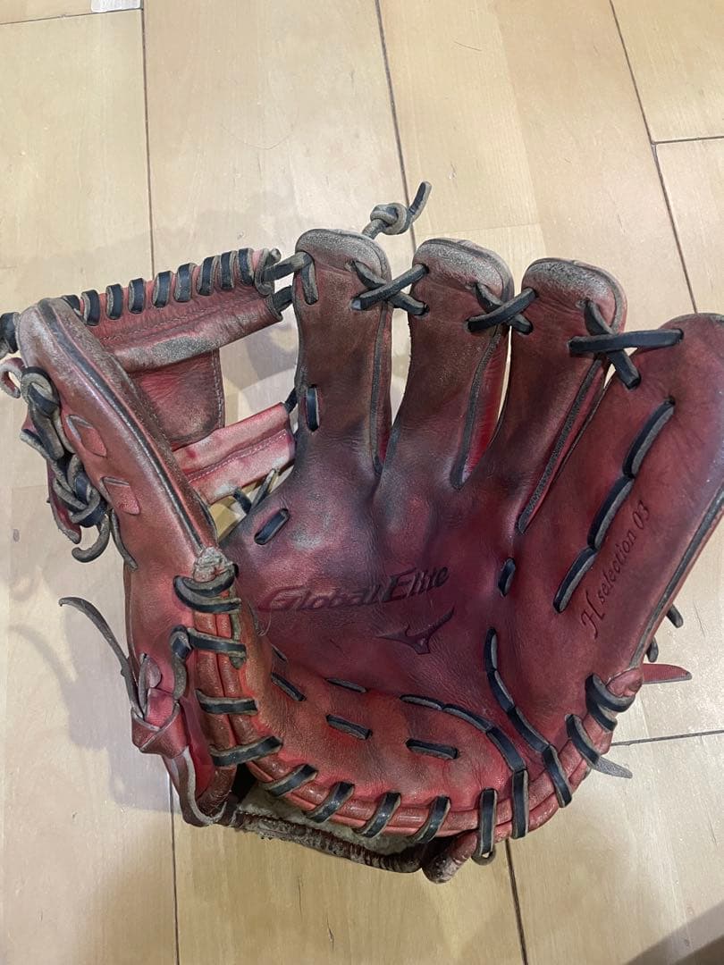 ミズノ 硬式グローブ レッド